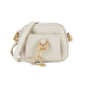 See by Chloe white/cream croc leather crossbody with gold hardware